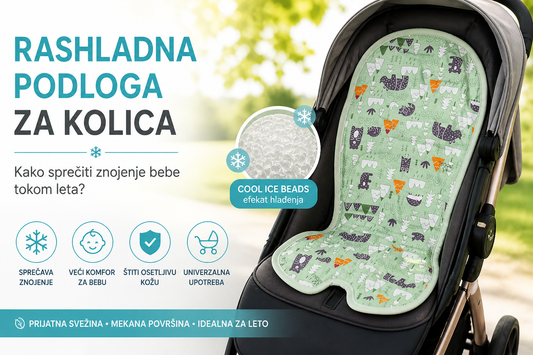 Rashladna podloga za kolica za bebe koja sprečava znojenje, štiti osetljivu kožu i pruža veći komfor tokom leta