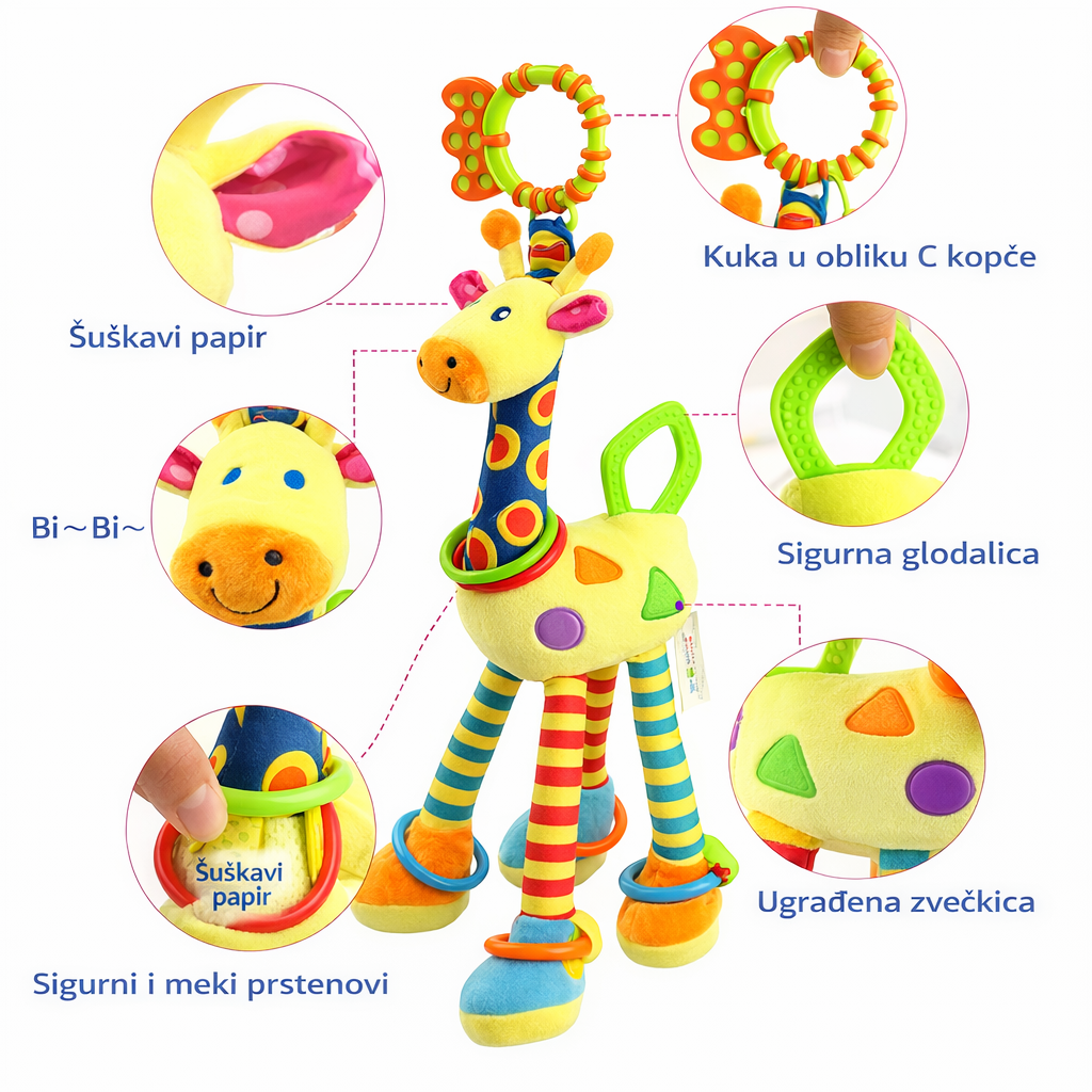 Plišana žirafa 3u1 za bebe